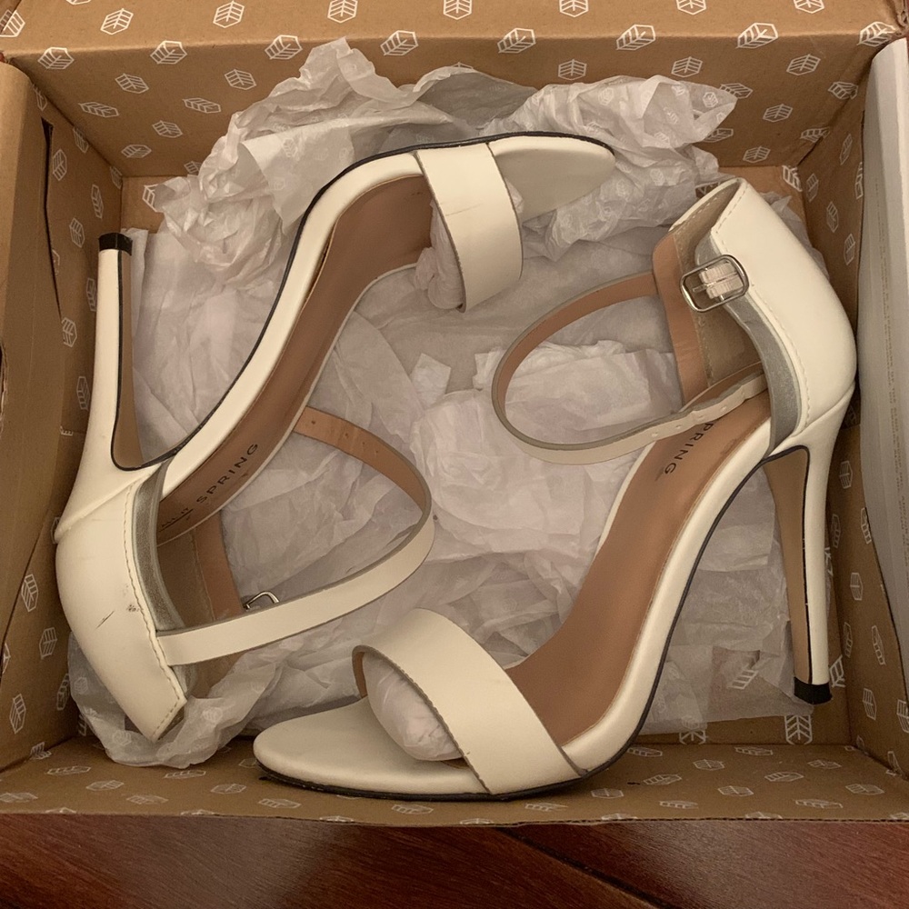 white straps heels from Call it Spring!